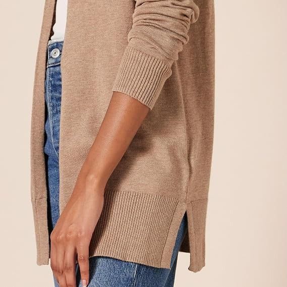 Beige Open-Front Cardigan image 3